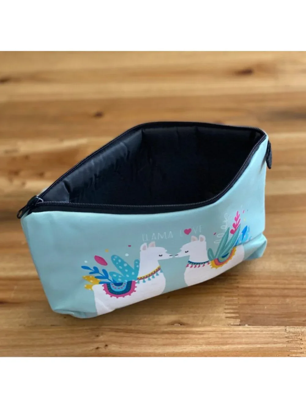 Small Llama Love Zipper Cosmetic Bag Makeup Bag Pouch Travel Bag Alpaca Bag